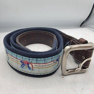 Vineyard Vines Ice Hockey Rink Club Canvas Belt Sports Themed Casual Adjustable